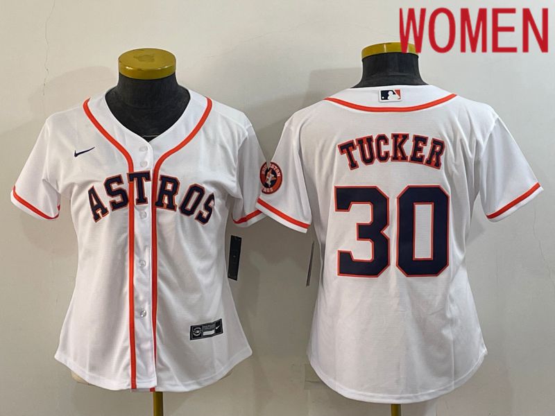 Women Houston Astros 30 Tucker White Game Nike 2022 MLB Jerseys
